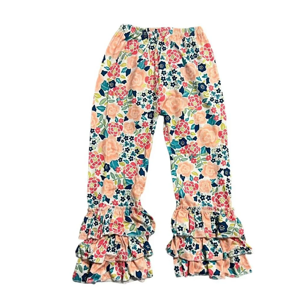Girls 4T Floral Ruffle Peplum Top & Pants Set